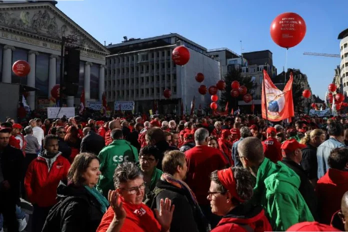 Une greve gÃ©nÃ©rale en Belgique @AFP